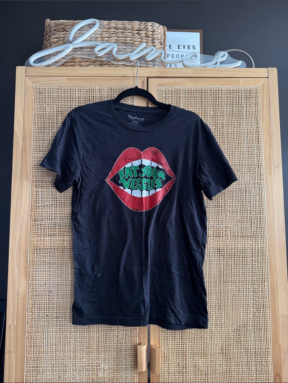 Eat Your Veggies Graphic Black Short-Sleeve Tee
